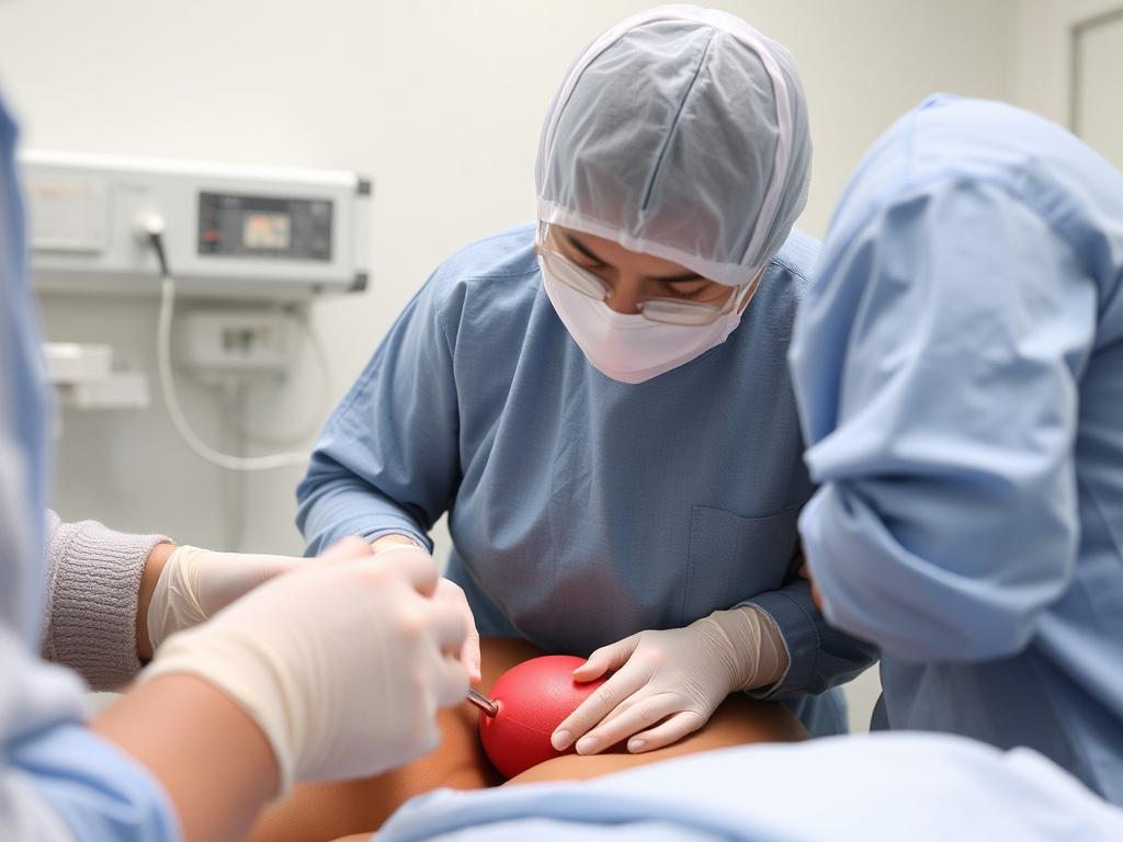 Insertion of an obstetric pessaryфото
